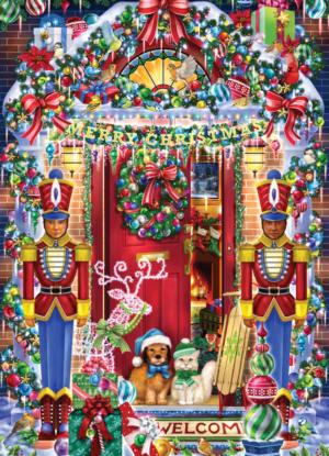 Christmas Welcome Around the House Jigsaw Puzzle By Vermont Christmas Company