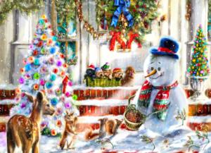 Snowman & Friends Christmas Jigsaw Puzzle By Vermont Christmas Company