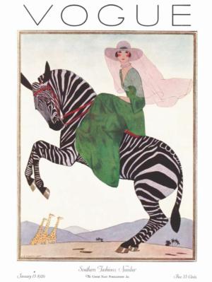 Lady on a Zebra Magazines and Newspapers Jigsaw Puzzle By New York Puzzle Co