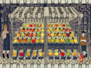Apple Cart Fruit & Vegetable Jigsaw Puzzle By New York Puzzle Co