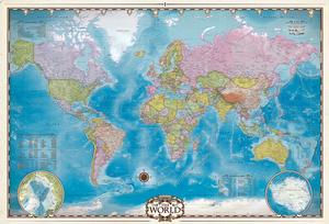 Map of the World with Poles Maps & Geography Jigsaw Puzzle By Eurographics