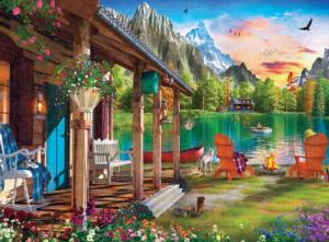 Evening on the Lake Cabin & Cottage Jigsaw Puzzle By MasterPieces