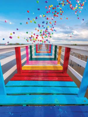 Rainbow Bridge And Ballons Rainbow & Gradient Jigsaw Puzzle By Kodak