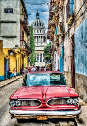 Vintage Car In Old Havana Nostalgic & Retro Jigsaw Puzzle By Educa