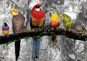 Birds On The Jungle Monochromatic Jigsaw Puzzle By Educa