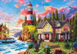 Lighthouse Near The Ocean Beach & Ocean Jigsaw Puzzle By Educa