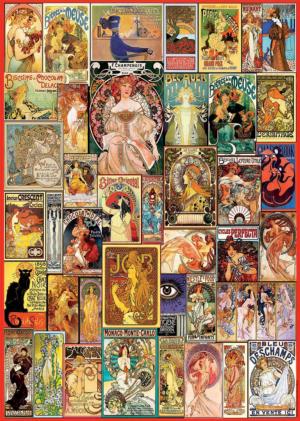 Art Nouveau Poster Collage Collage Jigsaw Puzzle By Educa