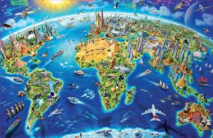 World Landmarks Mini Puzzle Maps & Geography Miniature Puzzle By Educa
