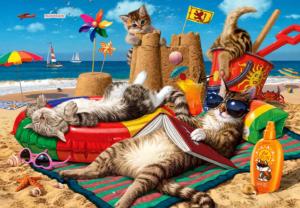 Cats on the Beach Beach & Ocean Jigsaw Puzzle By Anatolian