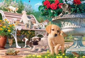 Pets Hide and Seek Flower & Garden Jigsaw Puzzle By Anatolian