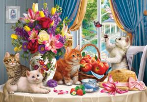 Fluffy Kittens in the Living Room Around the House Jigsaw Puzzle By Anatolian