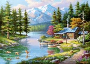 Resting Canoe Cabin & Cottage Jigsaw Puzzle By Anatolian