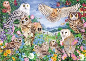 Owls in the Wood Flower & Garden Jigsaw Puzzle By Falcon