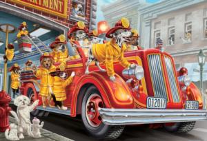 Fire Truck Pups Vehicles Children's Puzzles By Vermont Christmas Company