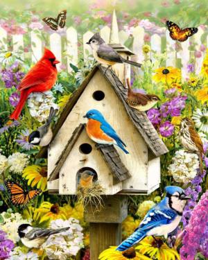 Backyard Birds Flower & Garden Jigsaw Puzzle By Vermont Christmas Company