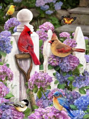 Cardinals & Friends Flower & Garden Jigsaw Puzzle By Vermont Christmas Company