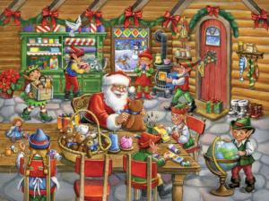 Santa's Workshop Christmas Jigsaw Puzzle By Vermont Christmas Company