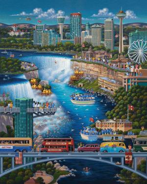 Niagara Falls Folk Art Jigsaw Puzzle By Dowdle Folk Art