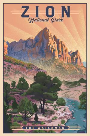 Zion National Park, Utah, The Watchman National Parks Jigsaw Puzzle By Lantern Press