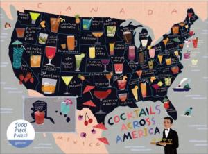 Cocktail Map of the USA Drinks & Adult Beverage Jigsaw Puzzle By Galison