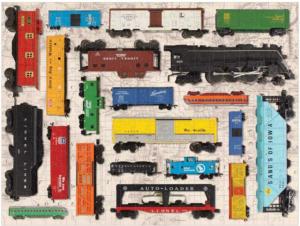 Vintage Toy Trains Game & Toy Jigsaw Puzzle By Galison