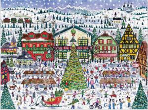 Michael Storrings Santa's Village Christmas Jigsaw Puzzle By Galison