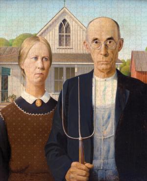 American Gothic Farm Jigsaw Puzzle By Pomegranate