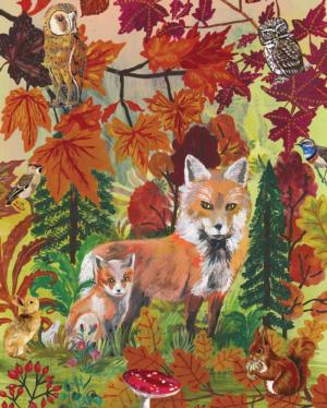 Nathalie Lété: Fall Foxes Fall Jigsaw Puzzle By Workman Publishing