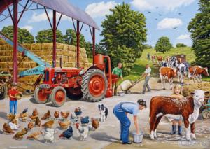 A Busy Farmyard Farm Jigsaw Puzzle By Gibsons