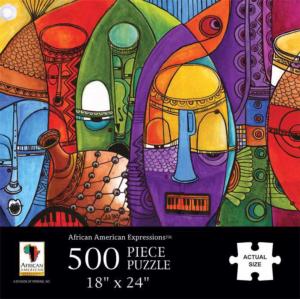 Jazz Masks People Of Color Jigsaw Puzzle By African American Expressions