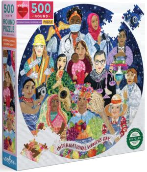 International Women's Day People Round Jigsaw Puzzle By eeBoo