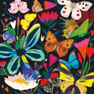 Butterflies Illuminated Glow in the Dark Puzzle Collage Jigsaw Puzzle By Mudpuppy