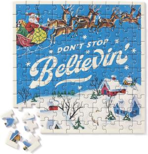 Don't Stop Believin' Mini Shaped Puzzle Christmas Miniature Puzzle By Galison