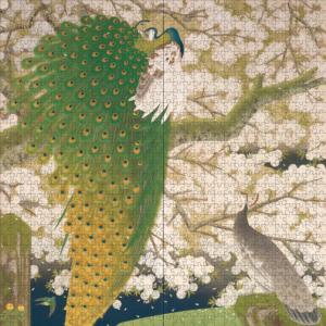 Peacocks and Cherry Blossoms by Imazu Tatsuyuki Asian Art Jigsaw Puzzle By Pomegranate