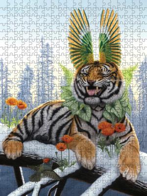 Flourished Merriment by Jon Ching Big Cats Jigsaw Puzzle By Pomegranate