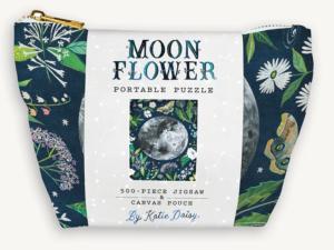Moonflower Portable Mini Puzzle Contemporary & Modern Art Miniature Puzzle By Chronicle Books