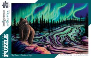 Sky Dance - Northern Light Cultural Art Jigsaw Puzzle By Indigenous Collection