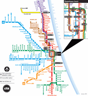 Transit Maps - Chicago (CTA) Transit Map Chicago Jigsaw Puzzle By New York Puzzle Co