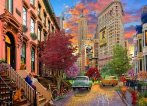 Hopscotch in New York Sunrise & Sunset Jigsaw Puzzle By Vermont Christmas Company